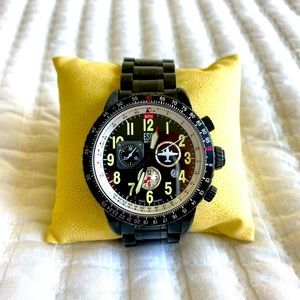 ESQ Beacon Flight Chronograph Black IP Stainless Steel Men's Watch 45mm